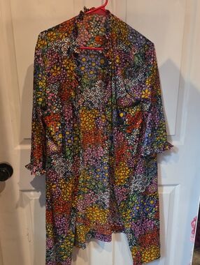 Vintage Colorful Floral Kimono Cardigan